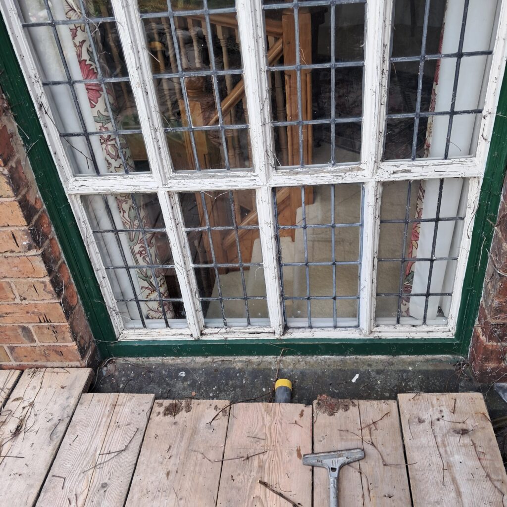 Resin repair in a conservation area